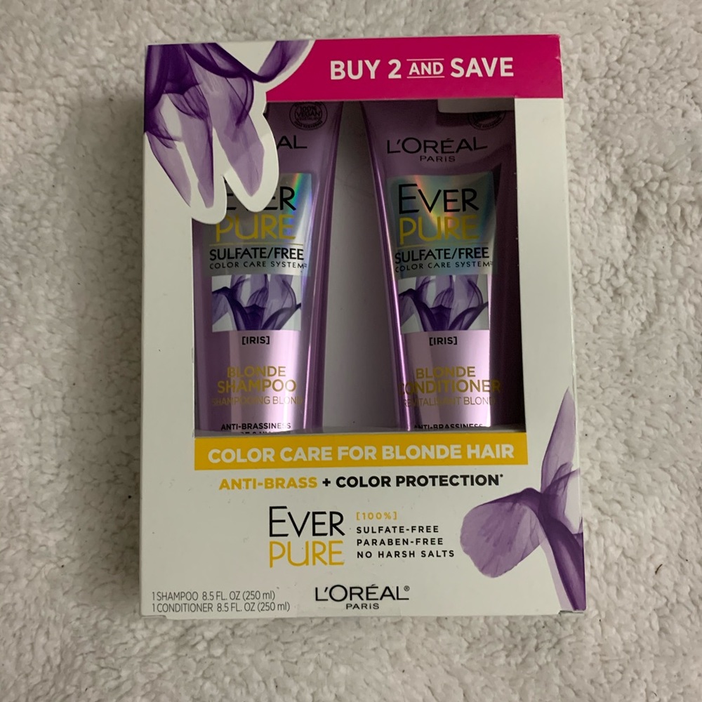 Purple shampoo and conditioner combo pack